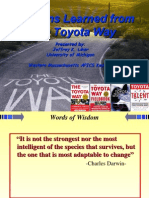 Lessons Learned From The Toyota Way