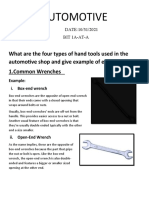 Automotive: What Are The Four Types of Hand Tools Used in The Automotive Shop and Give Example of Each