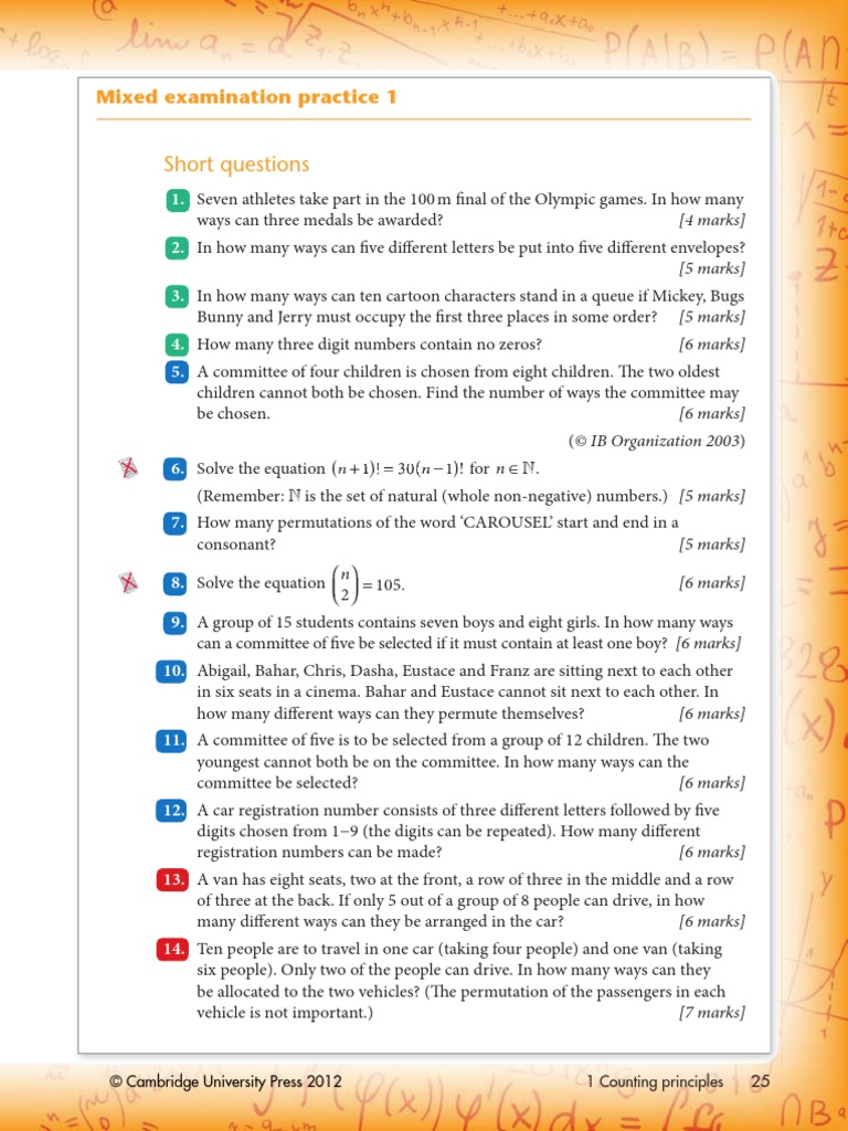 Counting Principles Practice Pdf Mathematics
