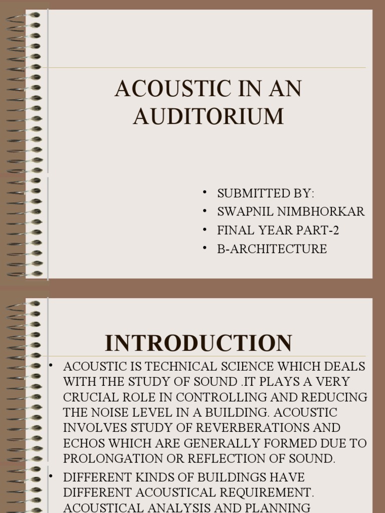Auditorium Acoustic Design Principles | PDF | Acoustics | Classical ...