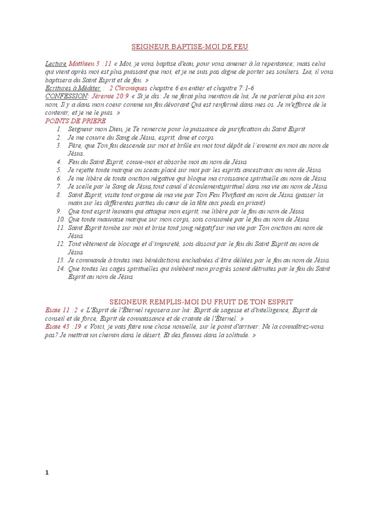 Prier Pour Demander L'effusion de L'esprit Saint PDF SaintEsprit