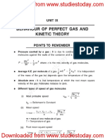 CBSE Class 11 Physics Behavior of Perfect Gas and Kinetic Theory of Gases Worksheet