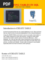 Creating Tables in SQL: Using Create Table Command