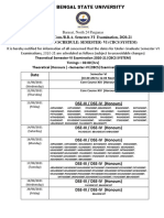 Examination Schedule: Semester-Vi (Cbcs System) : Barasat, North 24 Parganas
