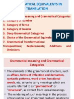 Grammatical Equivalents in Translation