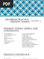 Present Tense Grammar Practice An 1B Curs 1