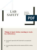 LAB Safety: Prepared By: Mrs. Myassar Miss Alaa