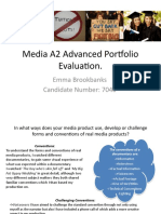 Media A2 Advanced Portfolio Evaluation