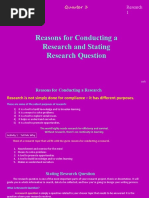 Reasons For Conducting A Research and Stating Research Question