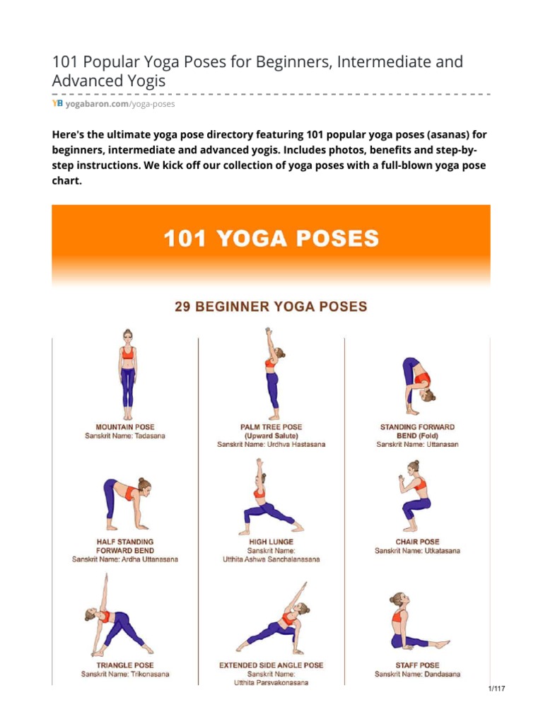 101 Popular Yoga Poses For Beginners Intermediate and Advanced