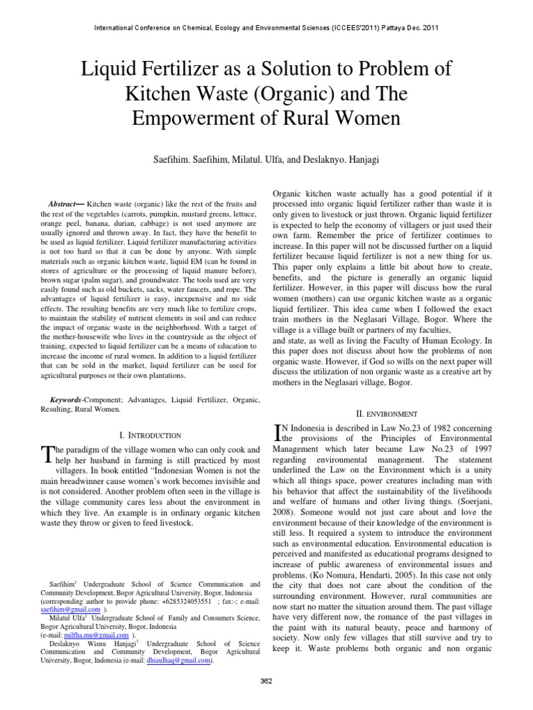 Liquid Fertilizer Production PDF Fertilizer Agriculture