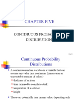 Chapter Five: Continuous Probability Distribution