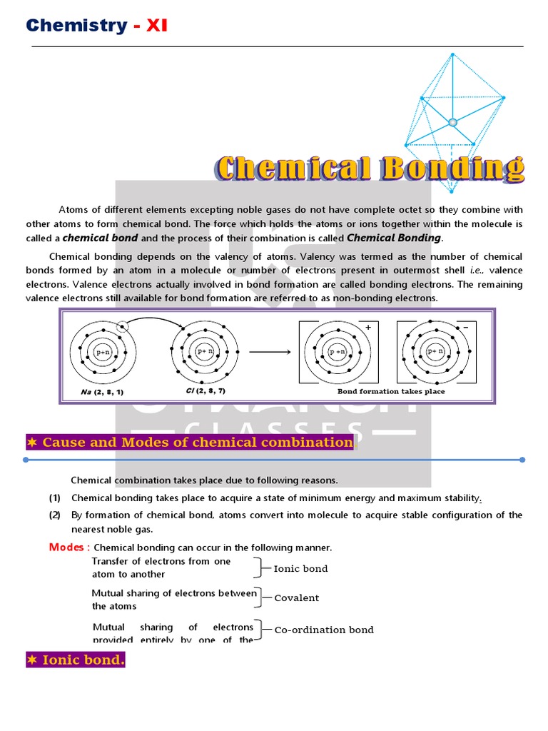 Understanding Chemical Bonding Concepts | PDF | Chemical Bond | Ionic ...