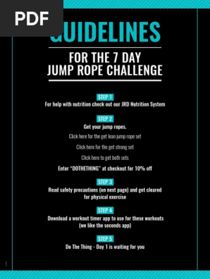 For The 7 Day Jump Rope Challenge Guidelines PDF Medicine Medical Specialties