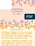 Conditional Statements (If.... Else)