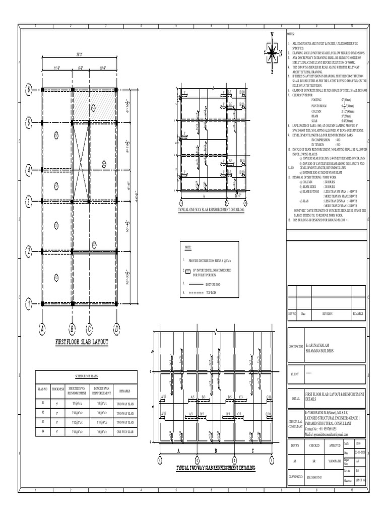 First Floor Slab Reinforcement Details | PDF | Beam (Structure ...