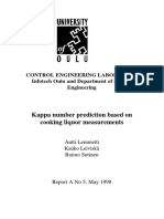 1998 - Thesis - Kappa Number Prediction Based On Cooking Liquor Measurements