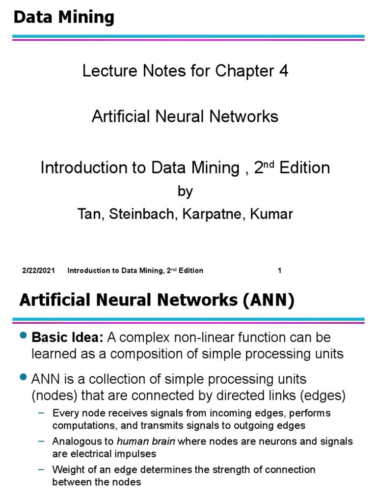 Lecture Notes For Chapter 4 Artificial Neural Networks Introduction To ...