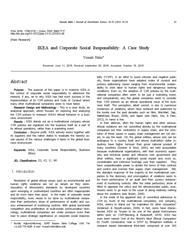 corporate social responsibility ikea case study
