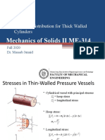 Stresses' Distribution For Thick Walled Cylinders