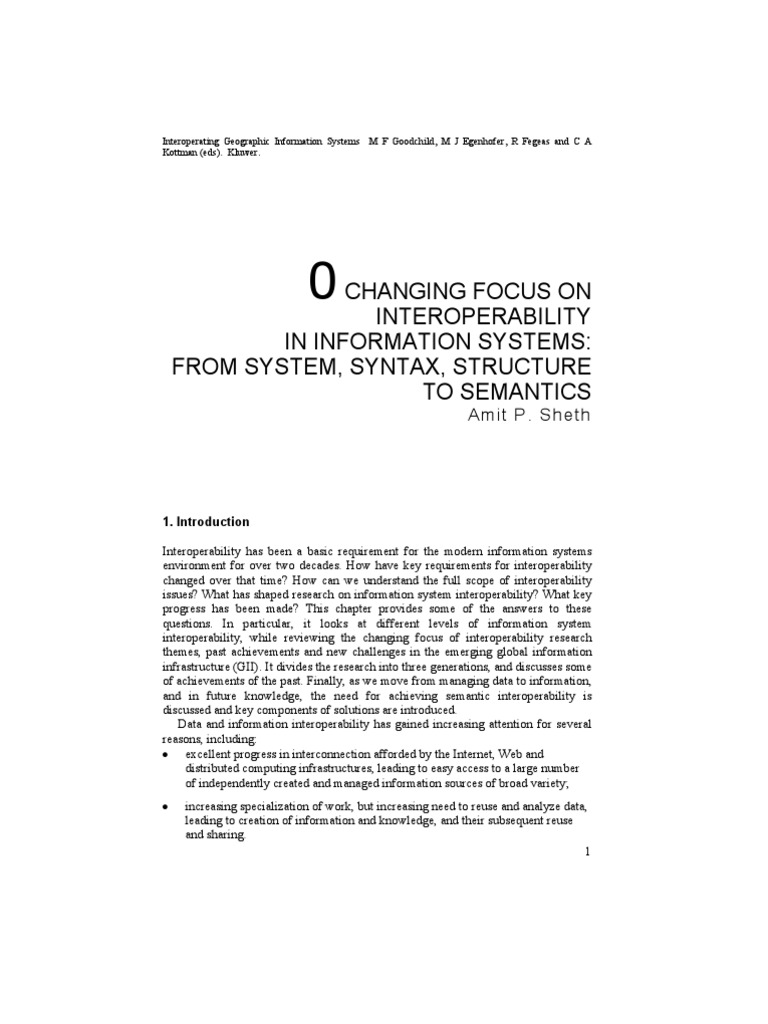 Evolving Interoperability in Information Systems | PDF | Metadata ...