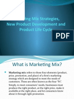 Marketing Mix Strategies, New Product Development and Product Life Cycle