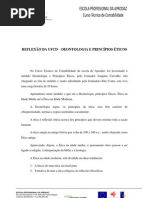 REFLEXÃO DA UFCD -  DEONTOLOGIA E PRINCÍPIOS ÉTICOS