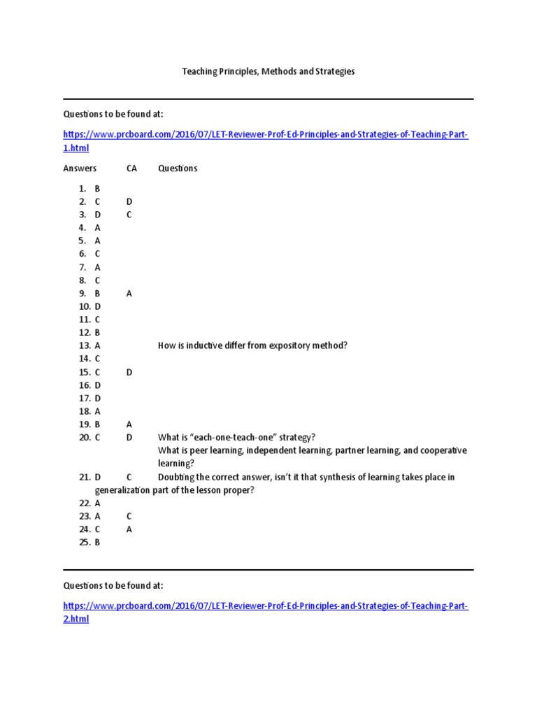Teaching Principles and Strategies Guide | PDF | Value (Ethics ...