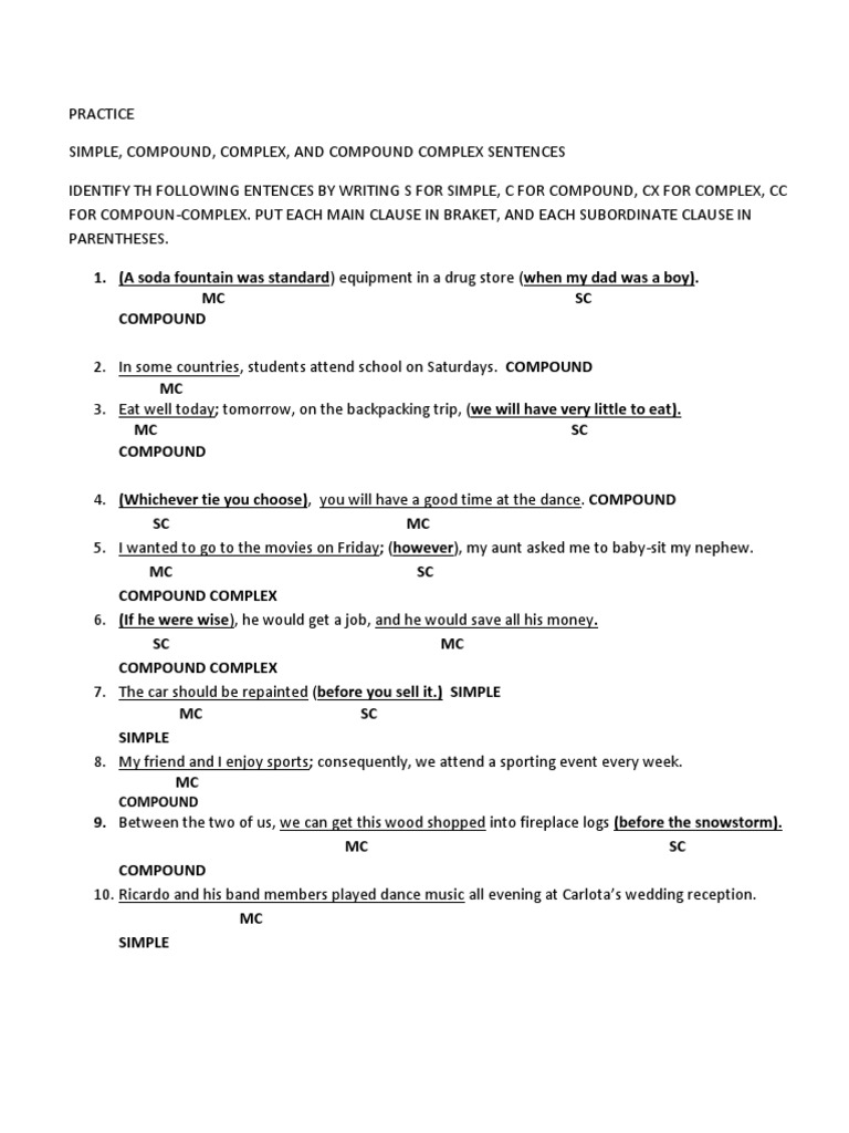 Identifying Sentence Types and Clauses | PDF
