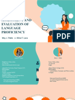 Assessment and Evaluation of Language Proficiency - Pablo and Lava