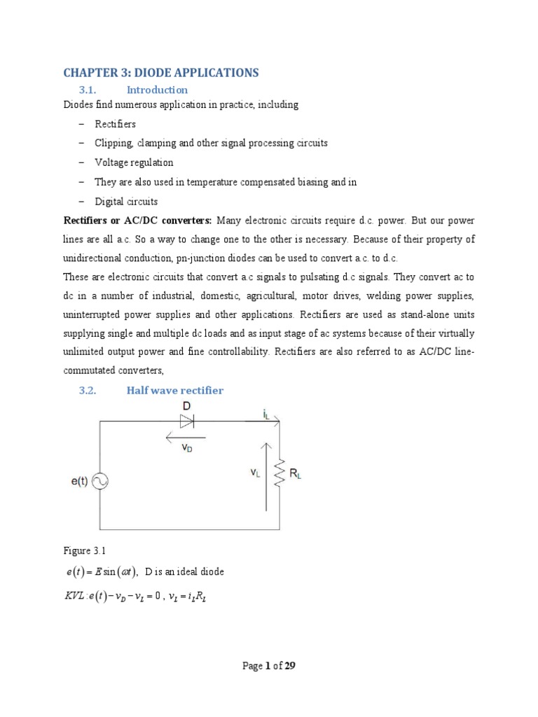 Diode Applications and Rectifier Circuits | PDF | Rectifier | Diode