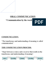 Oral Communication "Communication by The Word of Mouth"