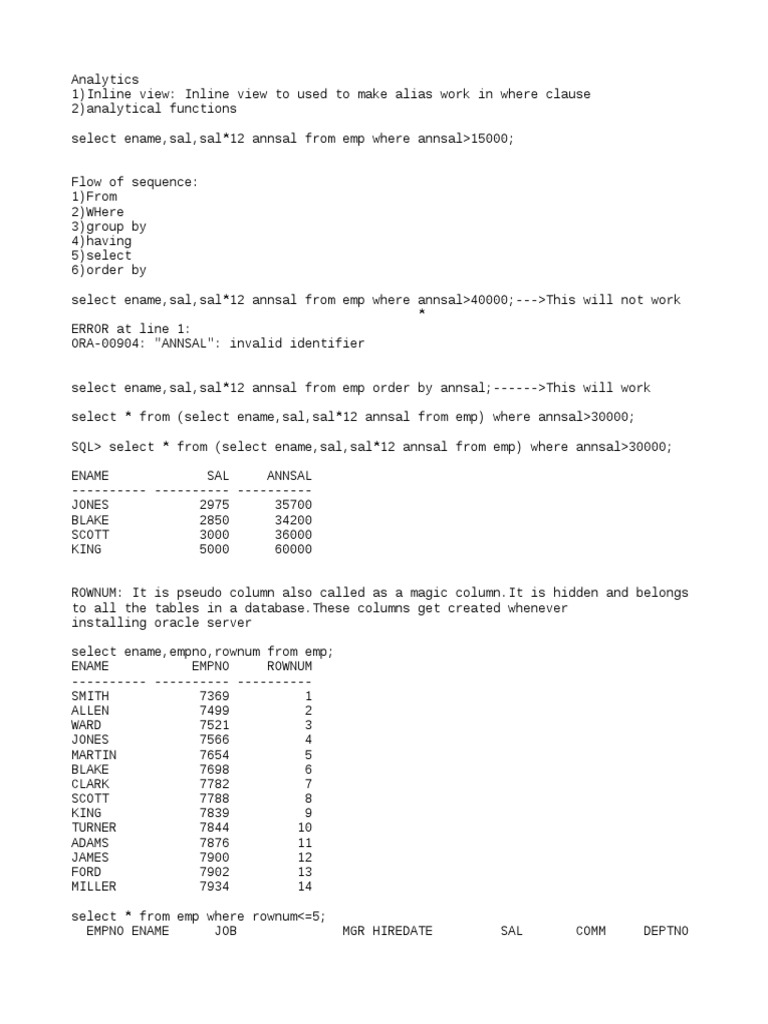 02JUN2020 Subquery | PDF | Data Management Software | Sql
