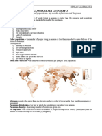 Glossario Di Geografia: Demography and Population - Key Words, Definitions and Diagrams