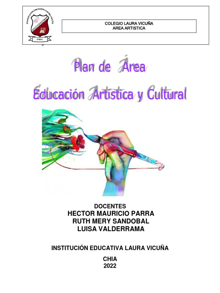 Plan de Area Ed Artistica y Cultural Laura Vicuña Chia | PDF ...