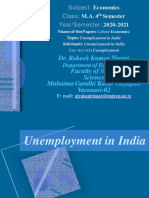 MA 4th Semester Paper on Unemployment in India