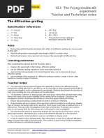 OCR Physics A: 12.3 The Young Double-Slit Experiment Teacher and Technician Notes