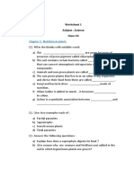 Chapter 1-Nutrition in Plants: Worksheet 1 Subject: Science Class VII