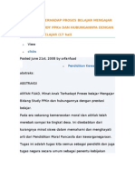 Minat Anak Terhadap Proses Belajar Mengajar Bidang Study PPKN Dan Hubungannya Dengan Prestasi Belajar