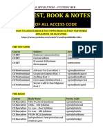 Free Test, Book & Notes: List of All Access Code