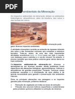 Impactos ambientais da Mineração - Vale