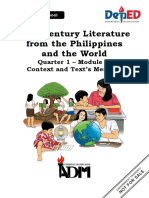 21st Century Literature From The Philippines and The World: Quarter 1 - Module 3: Context and Text's Meaning