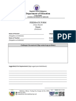 Department of Education: Feedback Form