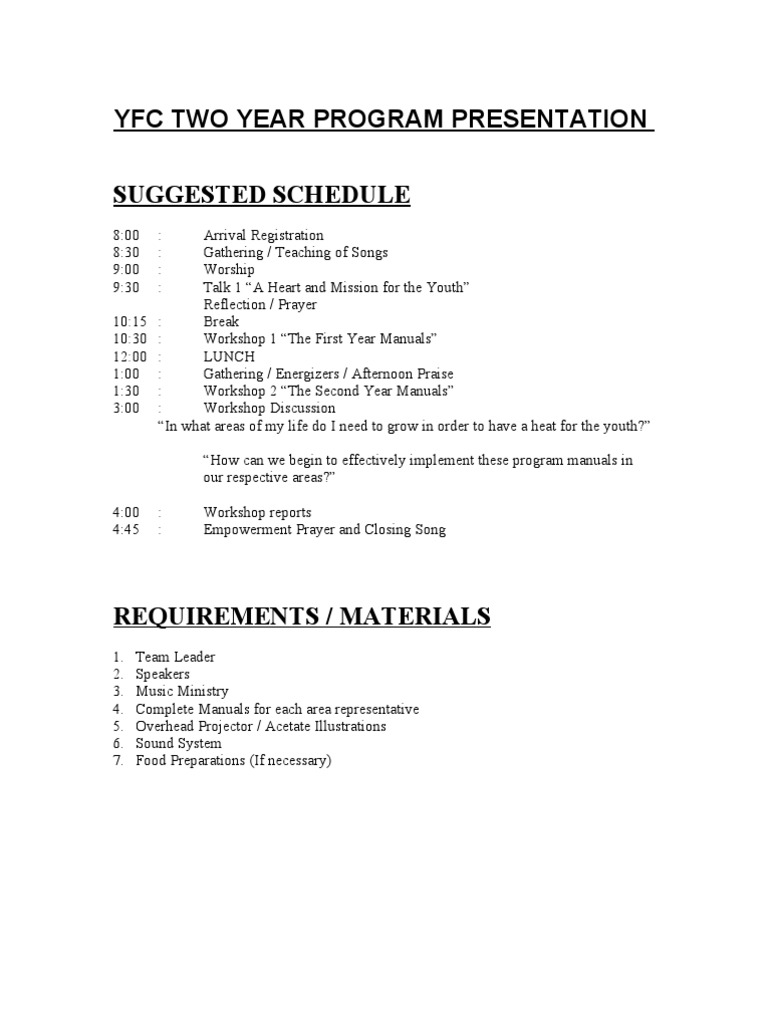 3YFC2-yearProgramPresentationManual | Baptism With The Holy Spirit | Jesus