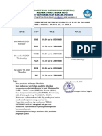 Toefl Pre-Test Schedule