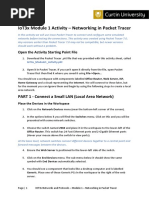 Iot3X Module 1 Activity - Networking in Packet Tracer: Open The Activity Starting Point File