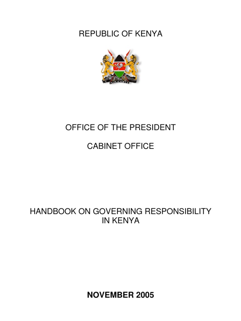 Handbook On Governing Responsibility in Kenya PDF (Government) House Of Commons Of