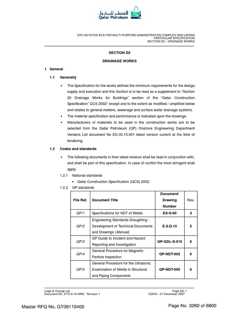 QP 2150AT 1 Drainage PDF Sanitary Sewer Specification (Technical