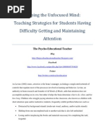 Download Helping the Unfocused Mind Teaching Strategies for Students Having Difficulty Getting and Maintaining Attention by The Psycho-Educational Teacher SN55262800 doc pdf