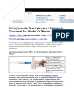 Intratympanic/Transtympanic Gentamicin Treatment For Meniere's Disease